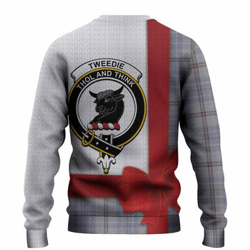 Tweedie Tartan Crest Christmas Christmas Ugly Sweater Highland Cow Bagpipes Coquette Bow Style