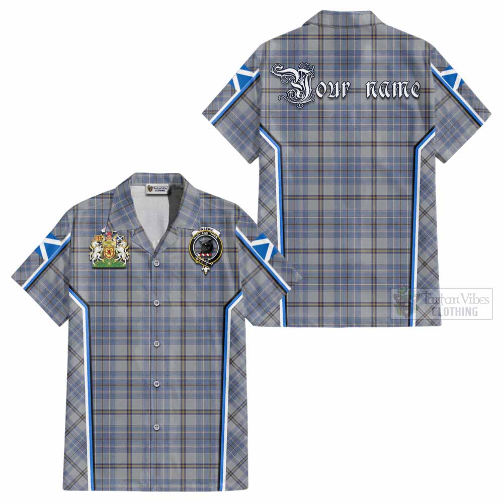 Tweedie Tartan Crest Cotton Hawaiian Shirt Scotland Coat of Arm Flag Style - Tartan Vibes Clothing