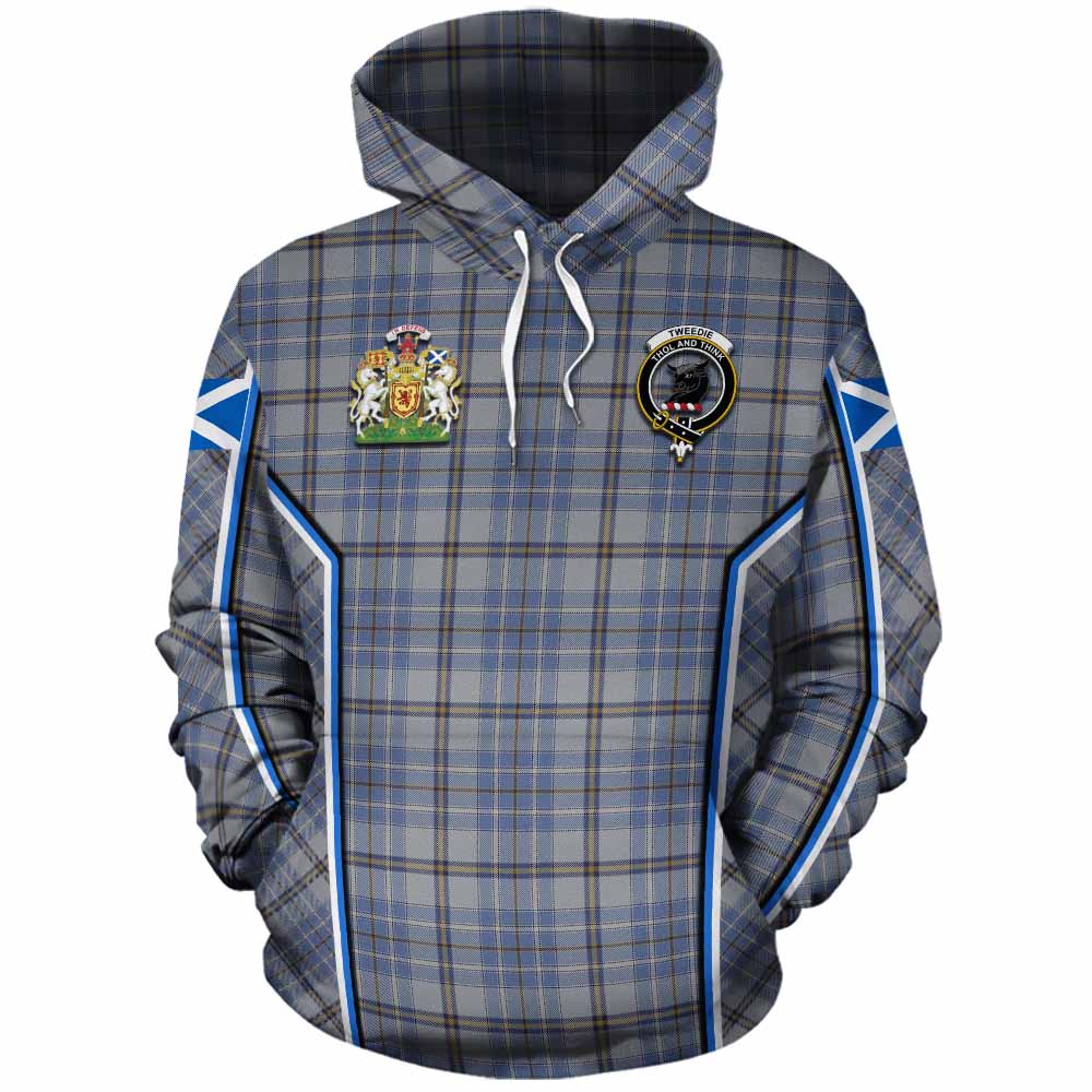 Tweedie Tartan Crest Cotton Hoodie Scotland Coat of Arm Flag Style - Tartan Vibes Clothing