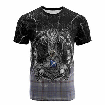 Tweedie Tartan Crest Cotton T-shirt Celtic Odin's Raven Legacy