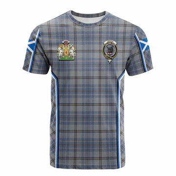 Tweedie Tartan Crest Cotton T-shirt Scotland Coat of Arm Flag Style - Tartan Vibes Clothing