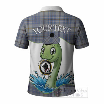 Tweedie Tartan Crest Cute Nessie Polo Shirt Scottish Loch Ness Monster