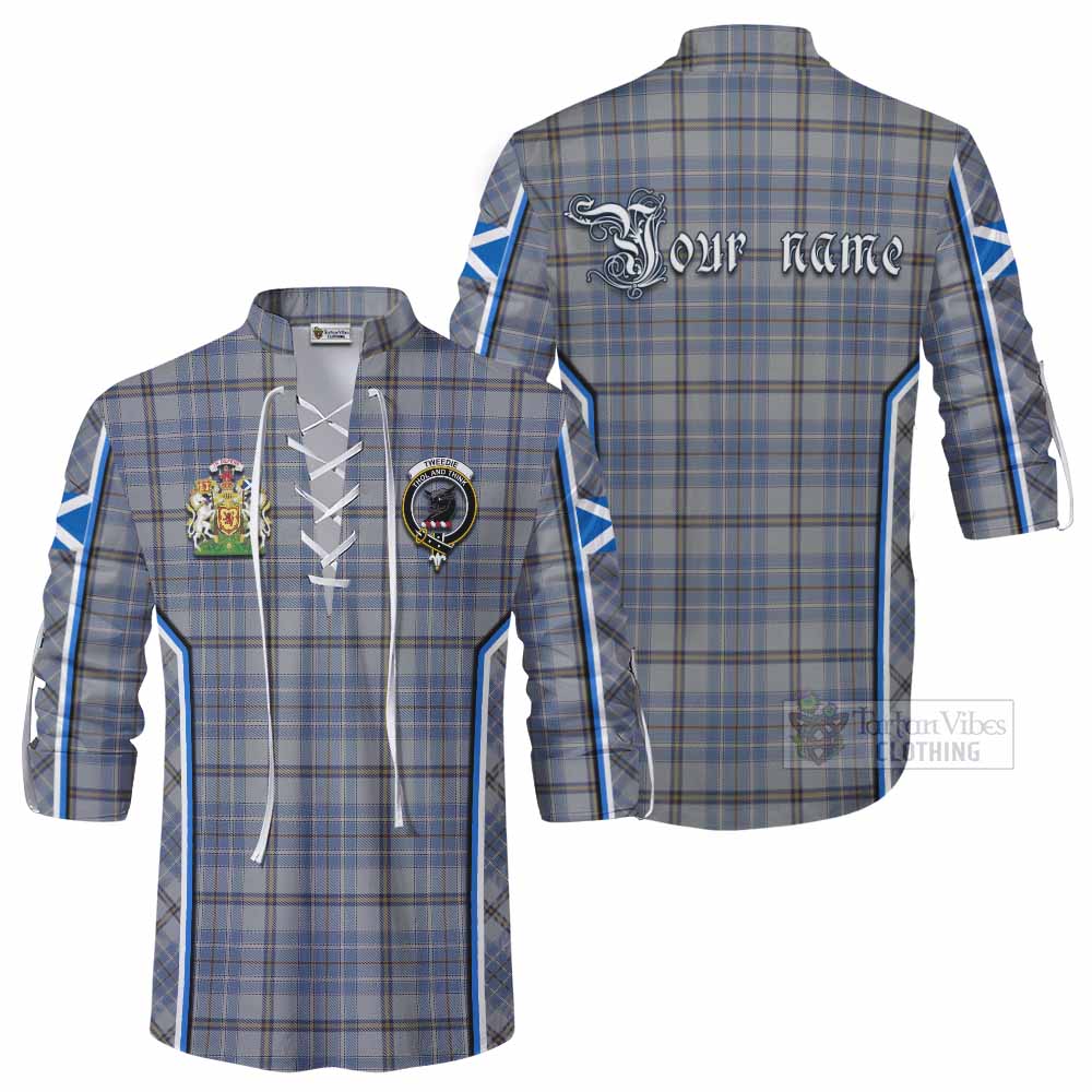 Tweedie Tartan Crest Ghillie Kilt Shirt Scotland Coat of Arm Flag Style - Tartan Vibes Clothing