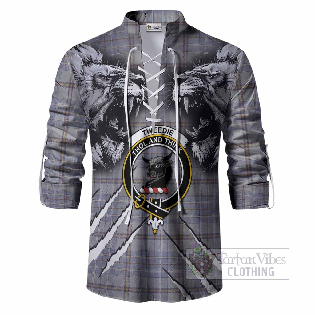 Tweedie Tartan Crest Ghillie Shirt Ferocious Lion Style