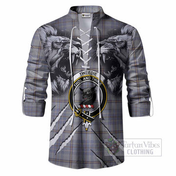 Tweedie Tartan Crest Ghillie Shirt Ferocious Lion Style