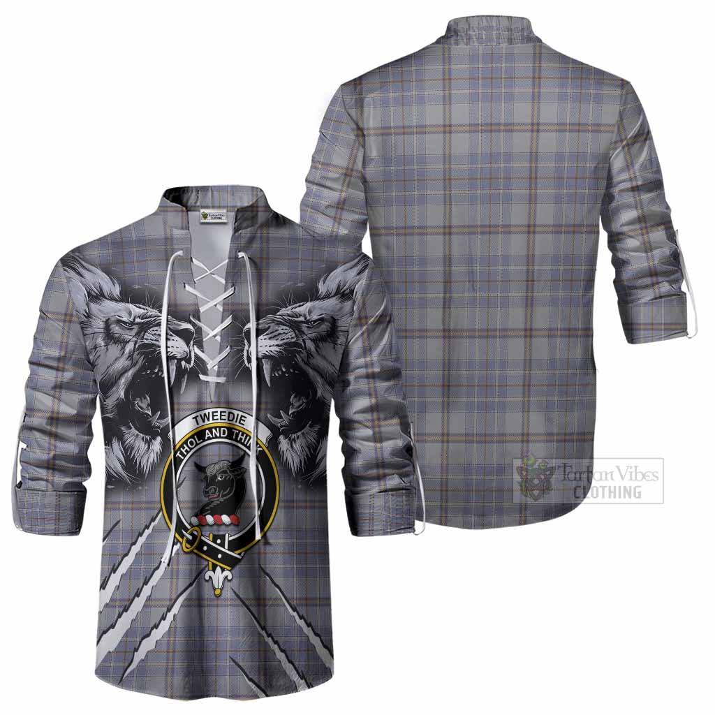 Tweedie Tartan Crest Ghillie Shirt Ferocious Lion Style