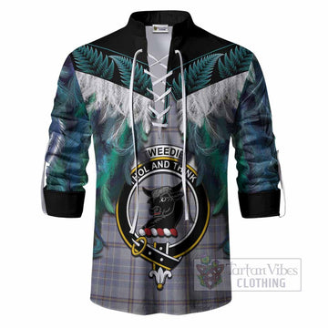 Tweedie Tartan Crest Ghillie Shirt New Zealand Maori Korowai Cloak