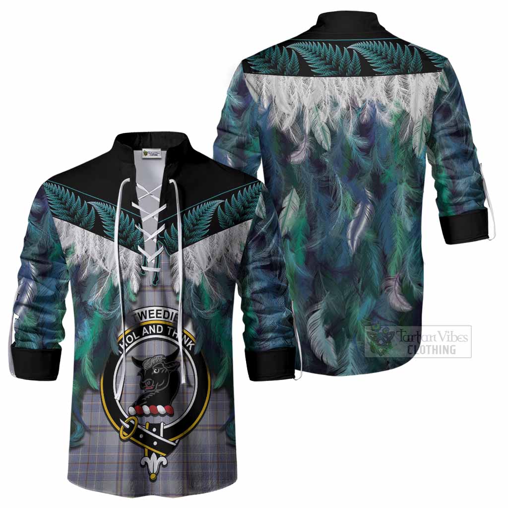 Tweedie Tartan Crest Ghillie Shirt New Zealand Maori Korowai Cloak