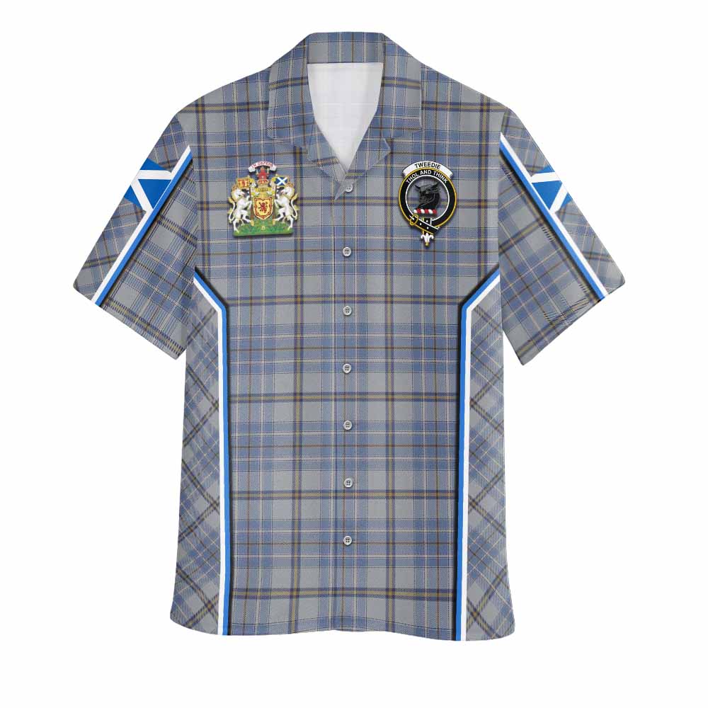 Tweedie Tartan Crest Hawaiian Shirt Scotland Coat of Arm Flag Style - Tartan Vibes Clothing