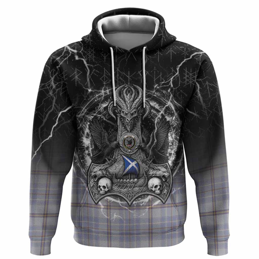 Tweedie Tartan Crest Hoodie Celtic Odin's Raven Legacy