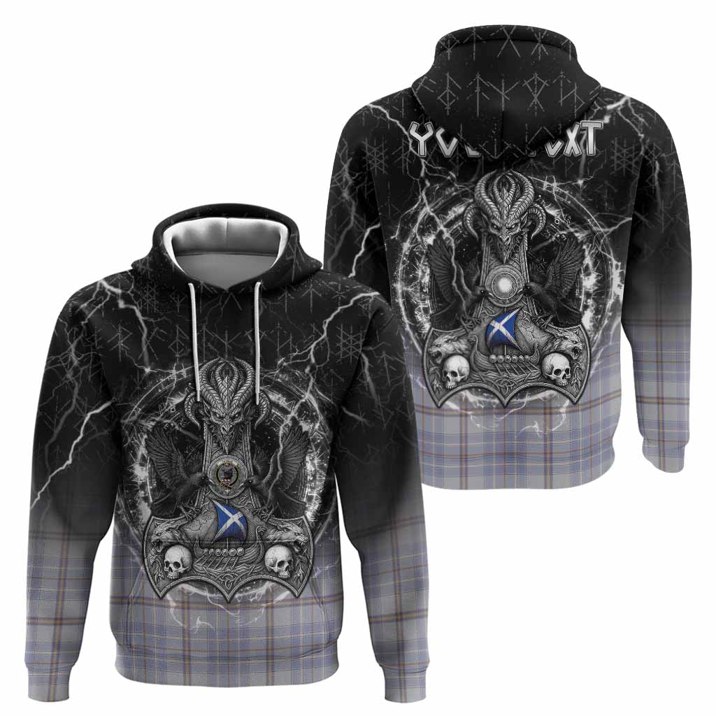 Tweedie Tartan Crest Hoodie Celtic Odin's Raven Legacy