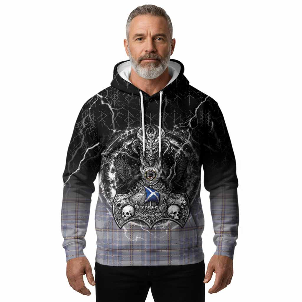 Tweedie Tartan Crest Hoodie Celtic Odin's Raven Legacy