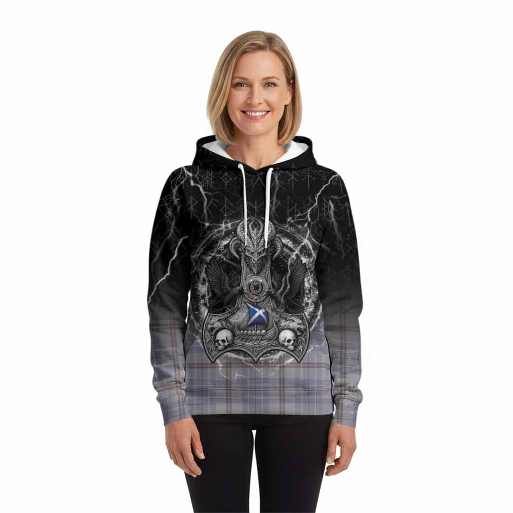 Tweedie Tartan Crest Hoodie Celtic Odin's Raven Legacy