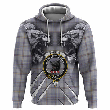 Tweedie Tartan Crest Hoodie Ferocious Lion Style
