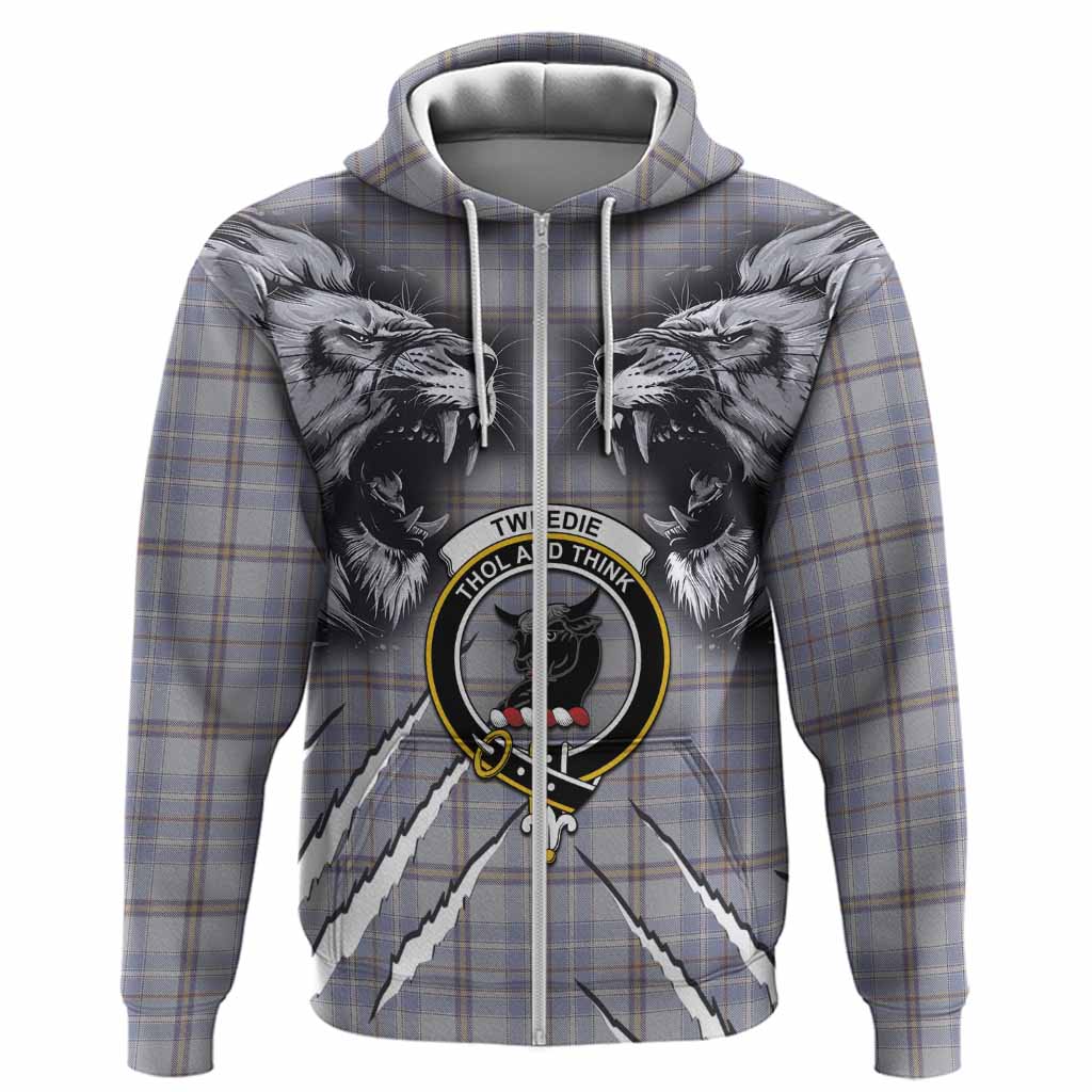 Tweedie Tartan Crest Hoodie Ferocious Lion Style