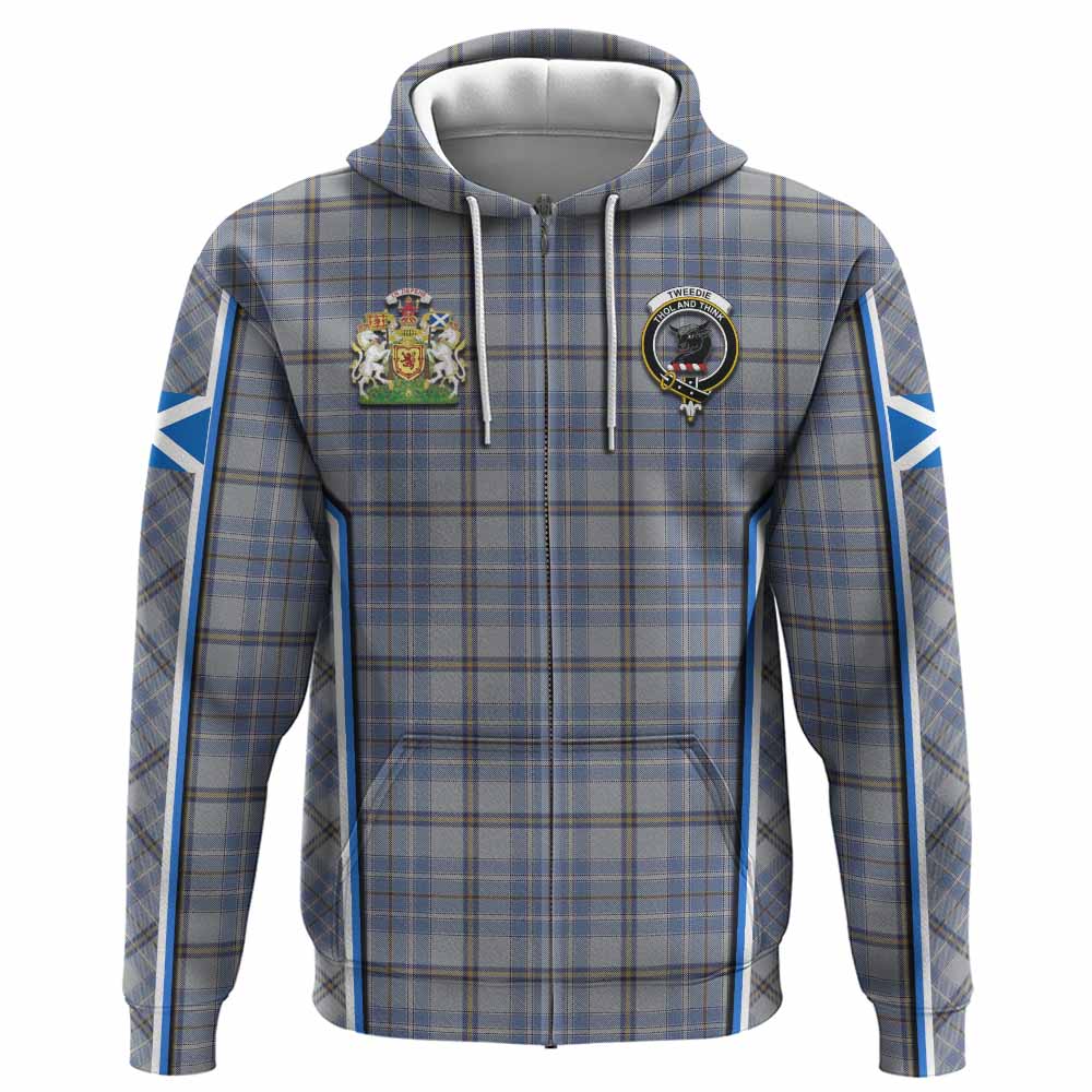 Tweedie Tartan Crest Hoodie Scotland Coat of Arm Flag Style - Tartan Vibes Clothing