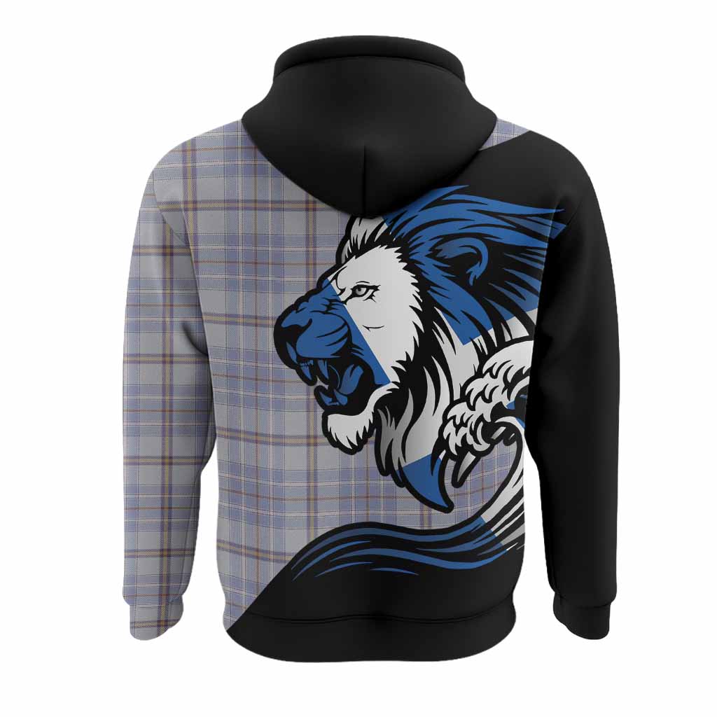 Tweedie Tartan Crest Hoodie Scottish Golden Lions Wave Flow