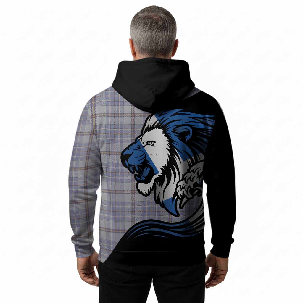 Tweedie Tartan Crest Hoodie Scottish Golden Lions Wave Flow