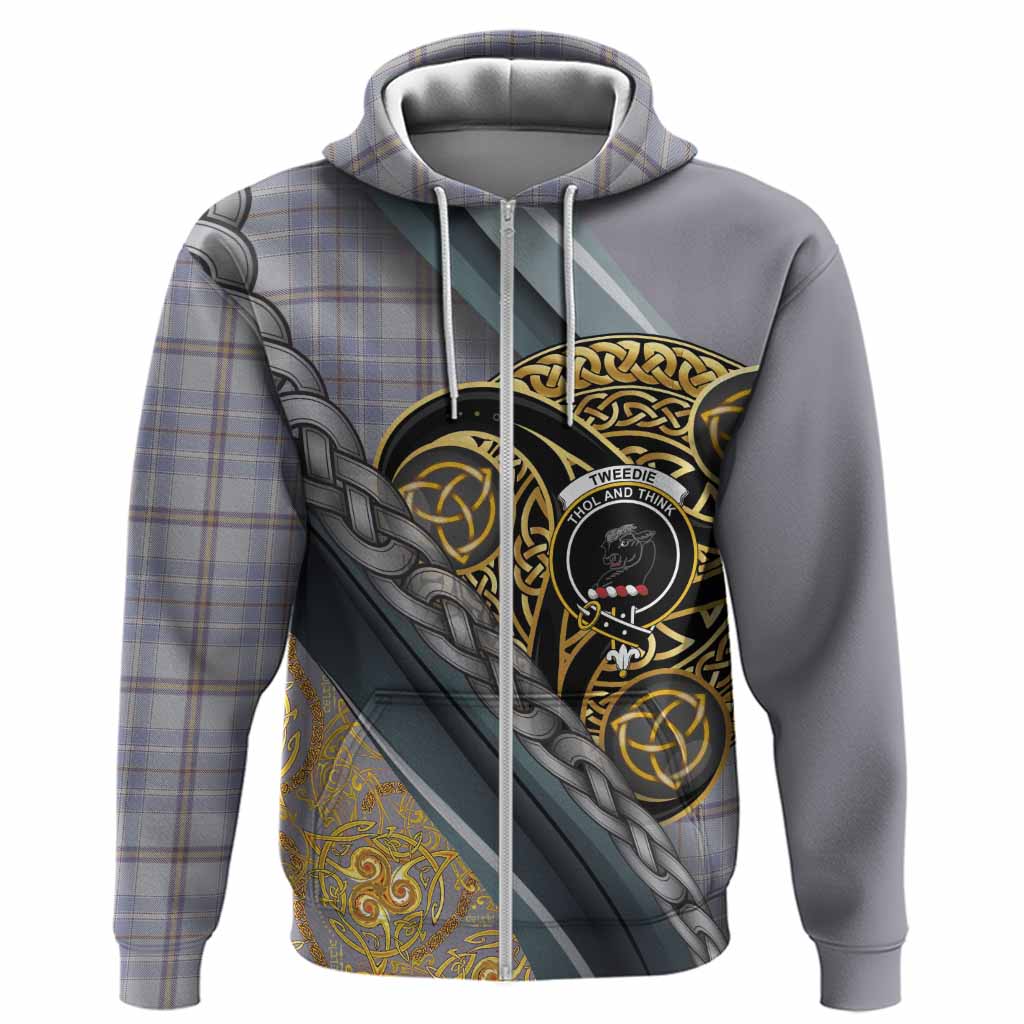 Tweedie Tartan Crest Hoodie Scottish Triskele Celtic