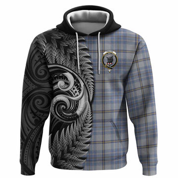 Tweedie Tartan Crest Hoodie With New Zealand Silver Fern Maori Koru