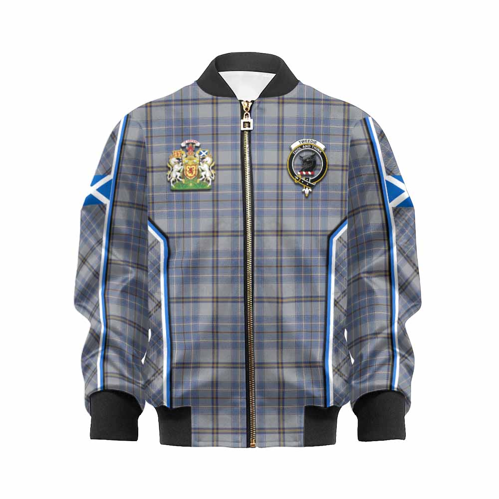 Tweedie Tartan Crest Kid Bomber Jacket Scotland Coat of Arm Flag Style - Tartan Vibes Clothing