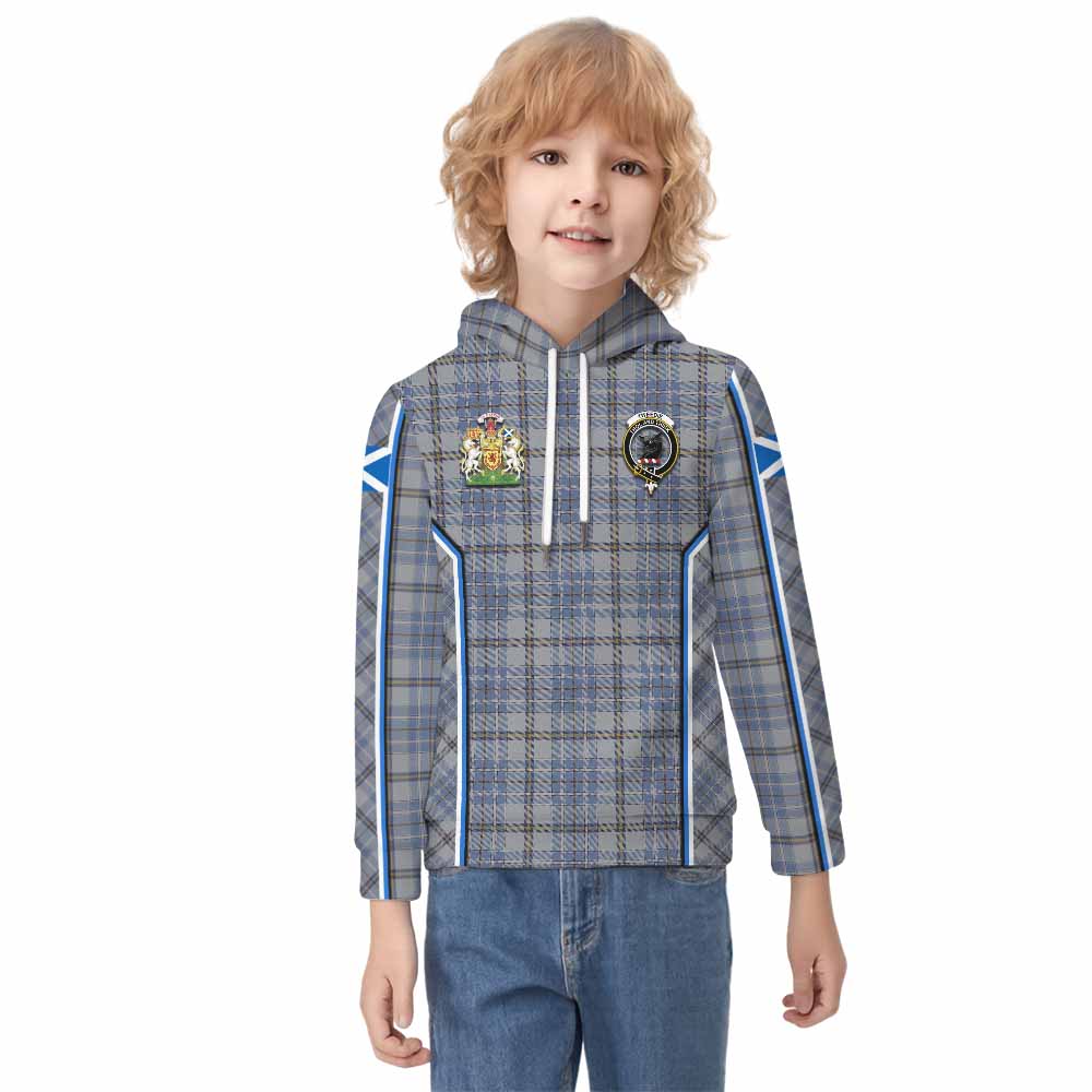 Tweedie Tartan Crest Kid Hoodie Scotland Coat of Arm Flag Style - Tartan Vibes Clothing