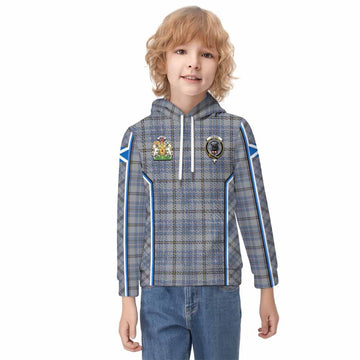 Tweedie Tartan Crest Kid Hoodie Scotland Coat of Arm Flag Style - Tartan Vibes Clothing