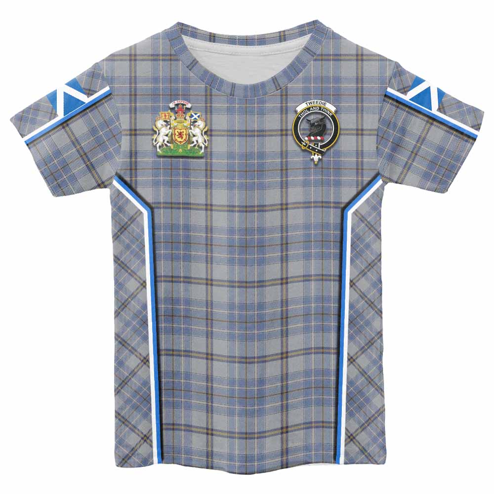 Tweedie Tartan Crest Kid T-shirt Scotland Coat of Arm Flag Style - Tartan Vibes Clothing