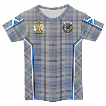 Tweedie Tartan Crest Kid T-shirt Scotland Coat of Arm Flag Style - Tartan Vibes Clothing
