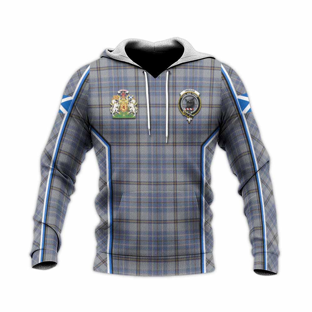 Tweedie Tartan Crest Knitted Hoodie Scotland Coat of Arm Flag Style - Tartan Vibes Clothing