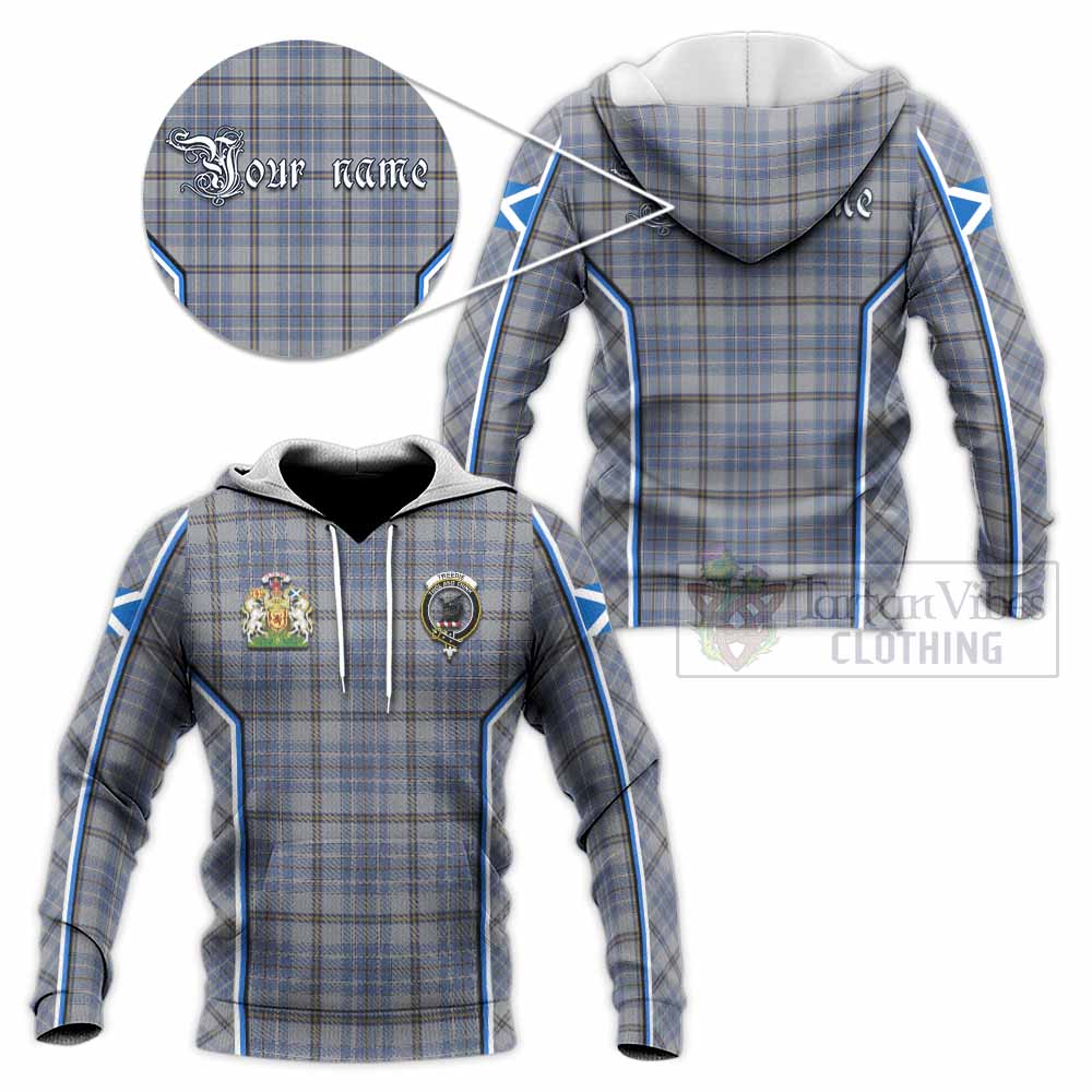 Tweedie Tartan Crest Knitted Hoodie Scotland Coat of Arm Flag Style - Tartan Vibes Clothing