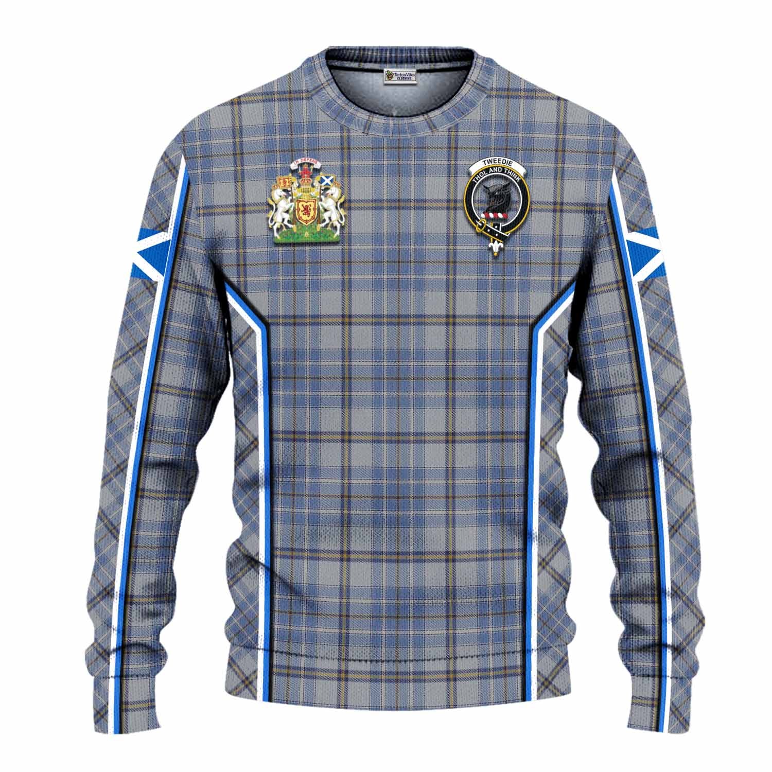 Tweedie Tartan Crest Knitted Sweater Scotland Coat of Arm Flag Style - Tartan Vibes Clothing