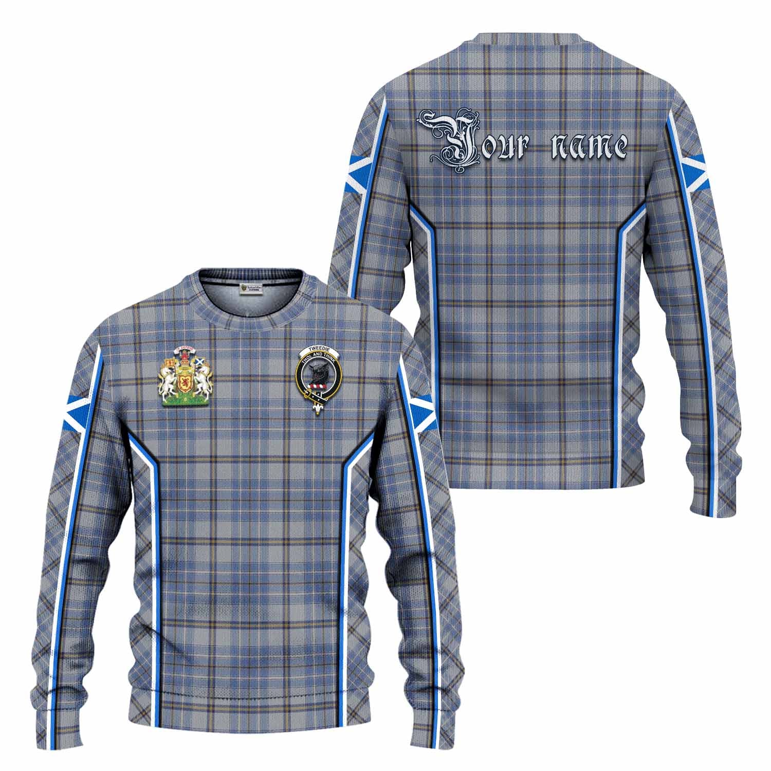 Tweedie Tartan Crest Knitted Sweater Scotland Coat of Arm Flag Style - Tartan Vibes Clothing