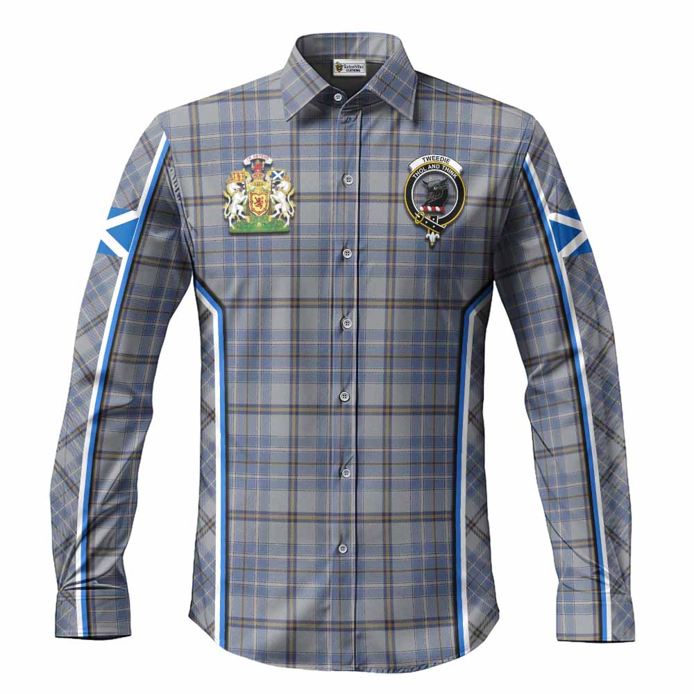 Tweedie Tartan Crest Long Sleeve Button Shirts Scotland Coat of Arm Flag Style - Tartan Vibes Clothing