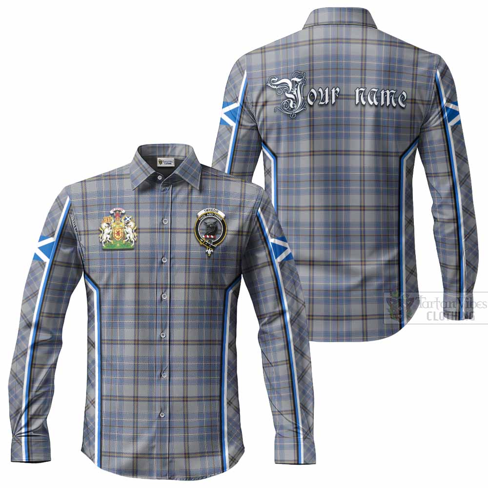 Tweedie Tartan Crest Long Sleeve Button Shirts Scotland Coat of Arm Flag Style - Tartan Vibes Clothing