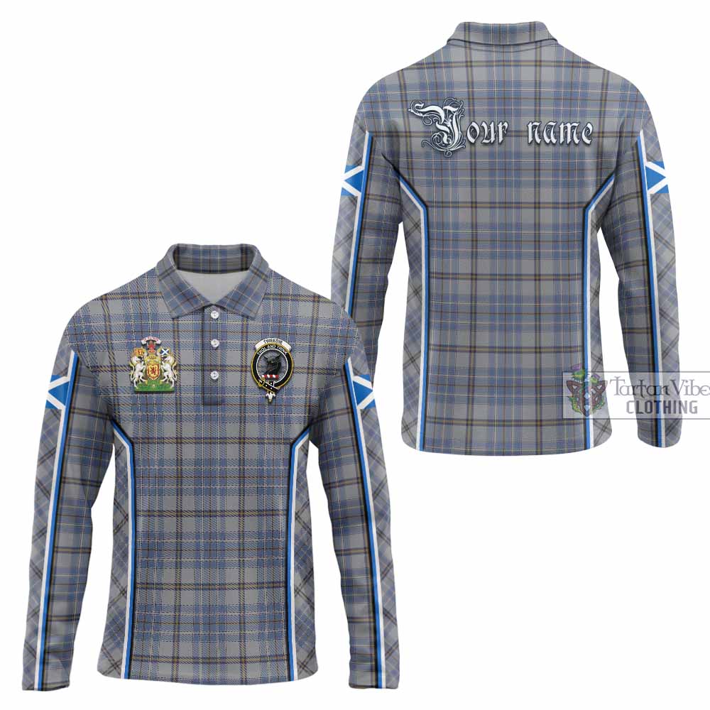 Tweedie Tartan Crest Long Sleeve Polo Shirt Scotland Coat of Arm Flag Style - Tartan Vibes Clothing
