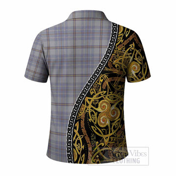 Tweedie Tartan Crest Polo Shirt Celtic Knot and Triple Trickle Spiral Symbols