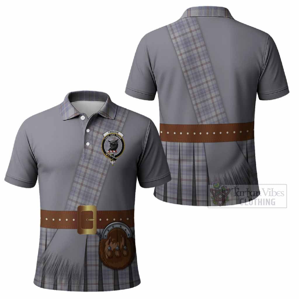 Tweedie Tartan Crest Polo Shirt Kilt Costume Style