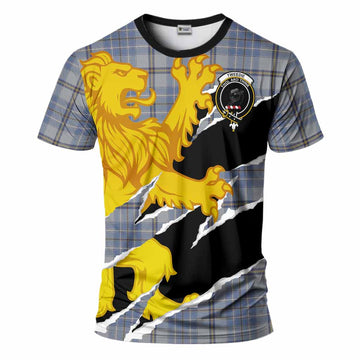 Tweedie Tartan Crest Scottish T-Shirt Heraldic Golden Lion