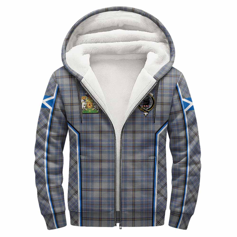 Tweedie Tartan Crest Sherpa Hoodie Scotland Coat of Arm Flag Style - Tartan Vibes Clothing