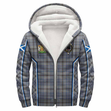 Tweedie Tartan Crest Sherpa Hoodie Scotland Coat of Arm Flag Style