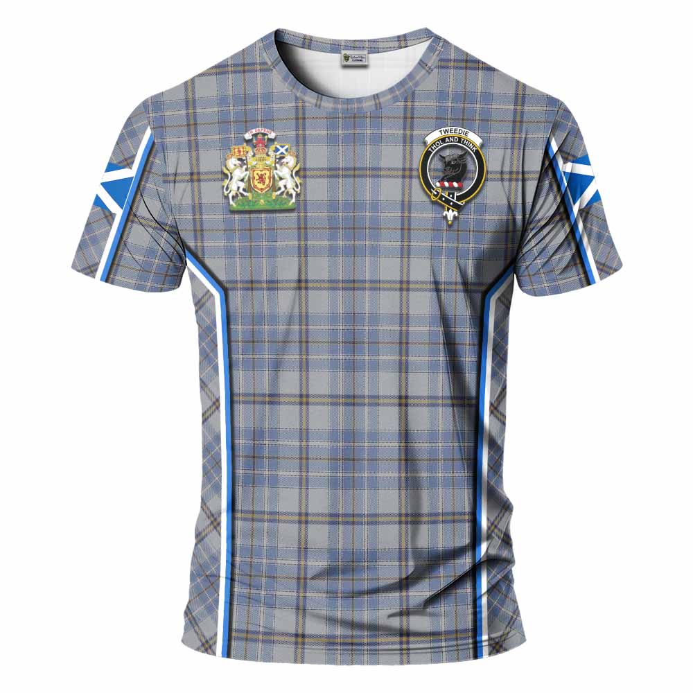 Tweedie Tartan Crest T-shirt Scotland Coat of Arm Flag Style - Tartan Vibes Clothing