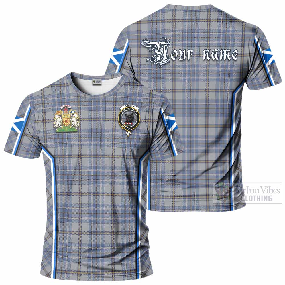 Tweedie Tartan Crest T-shirt Scotland Coat of Arm Flag Style - Tartan Vibes Clothing