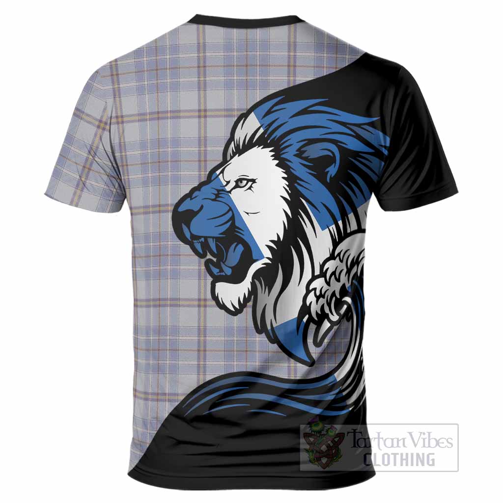 Tweedie Tartan Crest T-Shirt Scottish Golden Lions Wave Flow