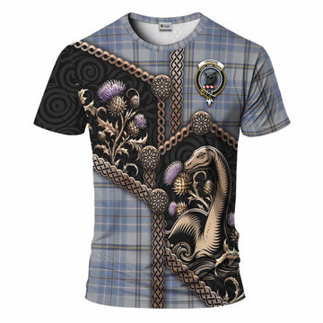 Tweedie Tartan Crest T-Shirt Scottish Thistle Loch Ness Monster