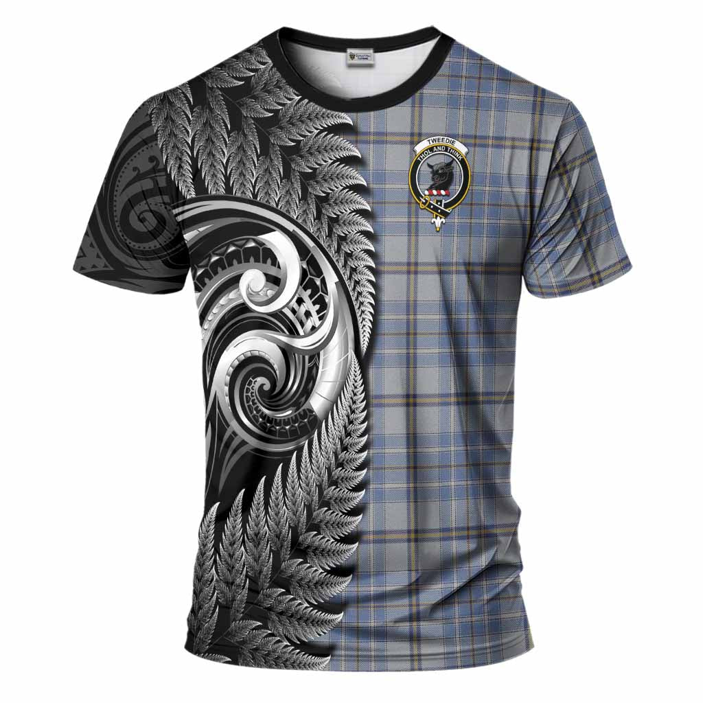 Tweedie Tartan Crest T-Shirt With New Zealand Silver Fern Maori Koru
