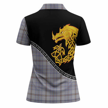 Tweedie Tartan Crest Women Polo Shirt Legendary Dragon Knot Half Style