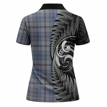Tweedie Tartan Crest Women Polo Shirt With New Zealand Silver Fern Maori Koru