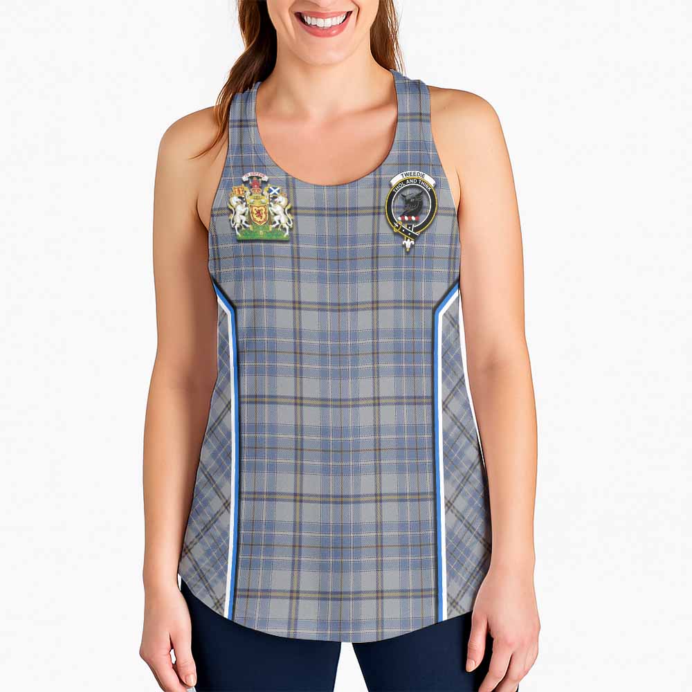 Tweedie Tartan Crest Women Racerback Tanks Scotland Coat of Arm Flag Style - Tartan Vibes Clothing