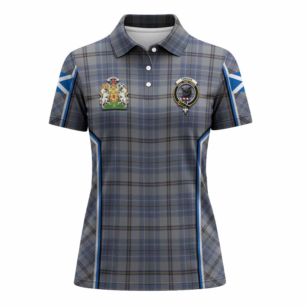 Tweedie Tartan Crest Women's Polo Shirt Scotland Coat of Arm Flag Style - Tartan Vibes Clothing